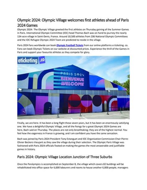 Olympic Village welcomes first athletes .